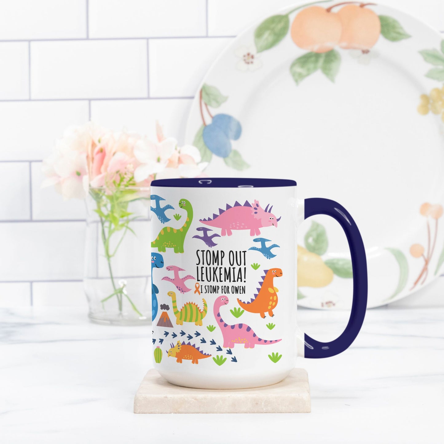 Mug Deluxe 15 oz. (Dark Blue + White)