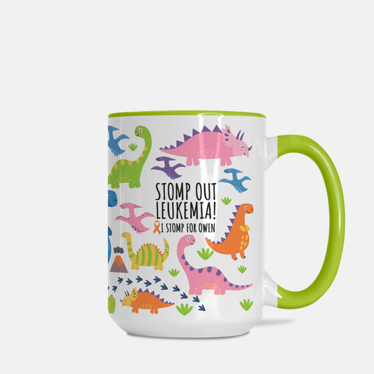 Dino Mug Deluxe 15 oz. (Green + White)