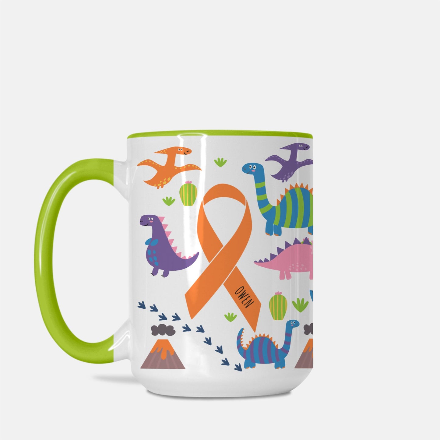 Dino Mug Deluxe 15 oz. (Green + White)