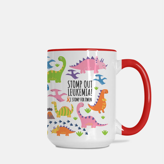 Dino Mug Deluxe 15 oz. (Red + White)